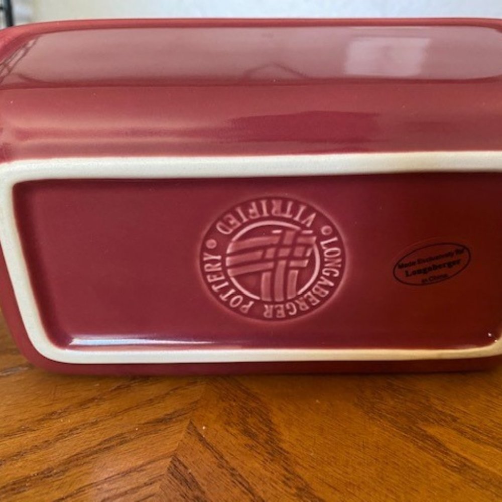 LONGABERGER POTTERY WOVEN TRADITIONS RED MINI (3x6